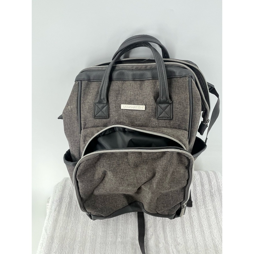 Bananafish Midi Backpack Diaper Bag Dark Gray Heather Multi-Pocket